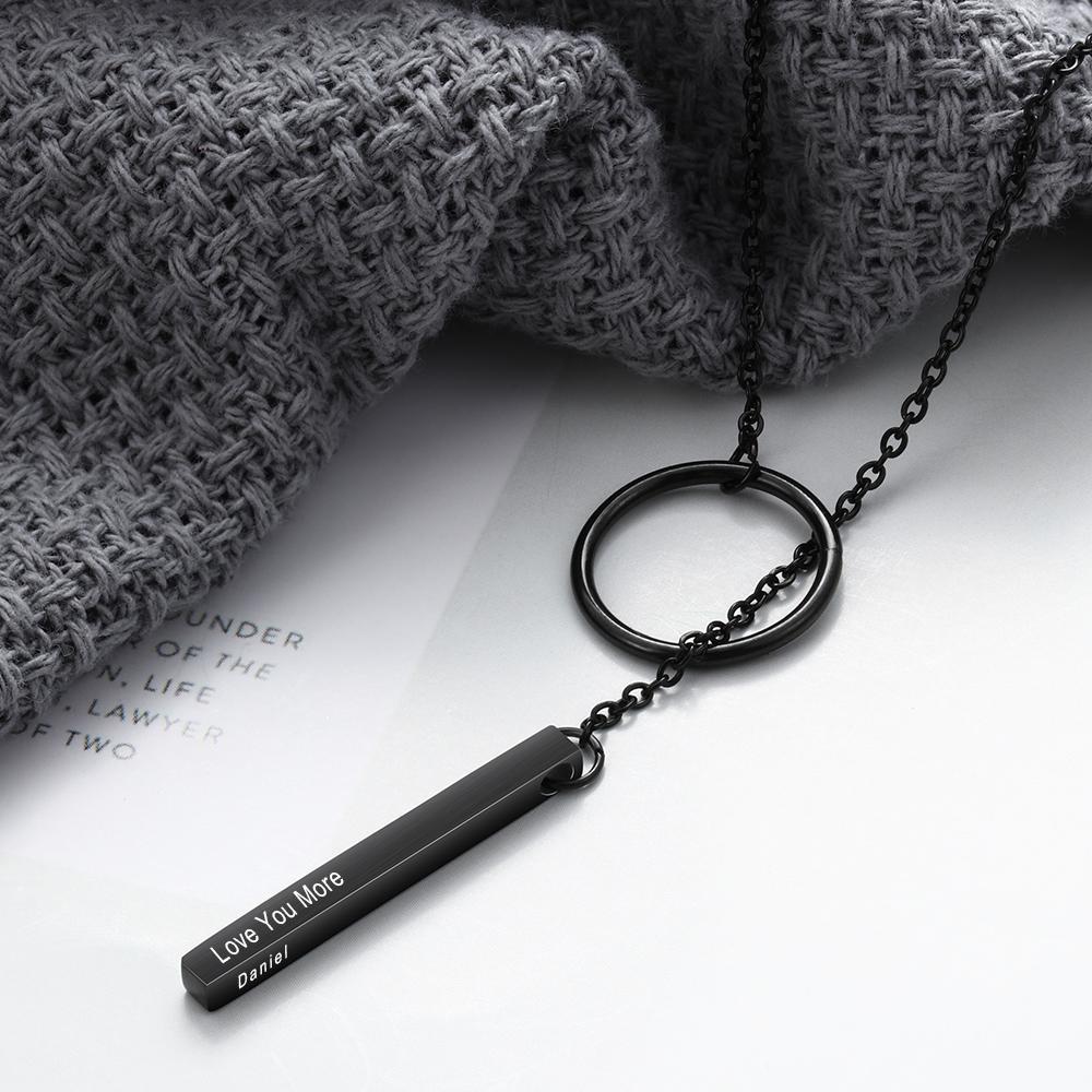 Personalised Bar Neckace Engraving Texts Or Names-Jessemade AU