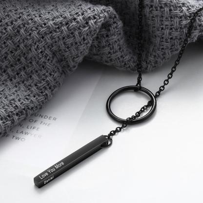Personalised Bar Neckace Engraving Texts Or Names-Jessemade AU