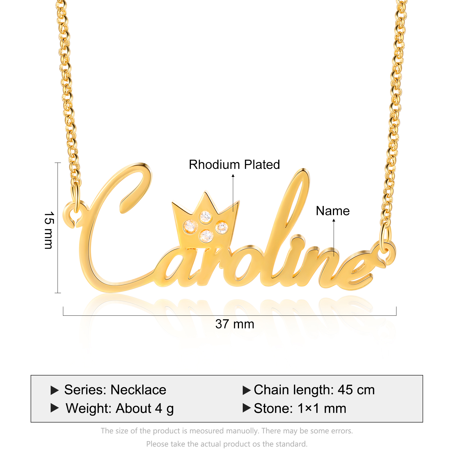 Personalised Necklace Custom 1 Name Necklace Gift For Women-Jessemade AU