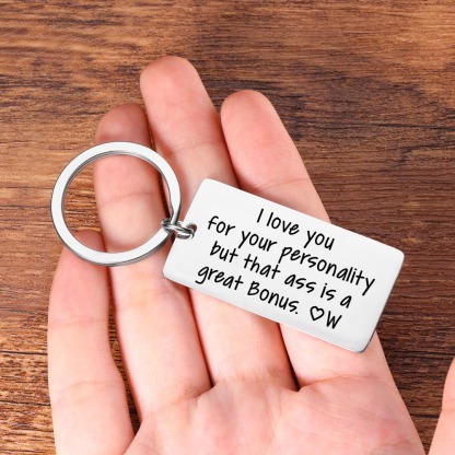 Personalised Letter Keychain Funny Keychain Stainless Steel Valentine's Day Couple Gift-Jessemade AU