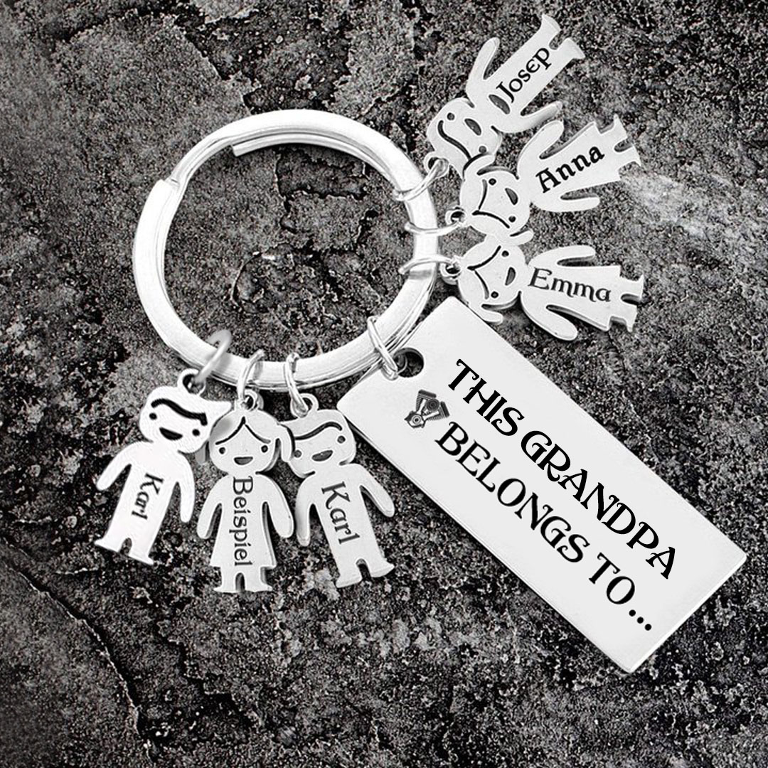 6 Names Personalised 6 Children's Name Keychain This Dad Belongs To Keyring-Jessemade AU