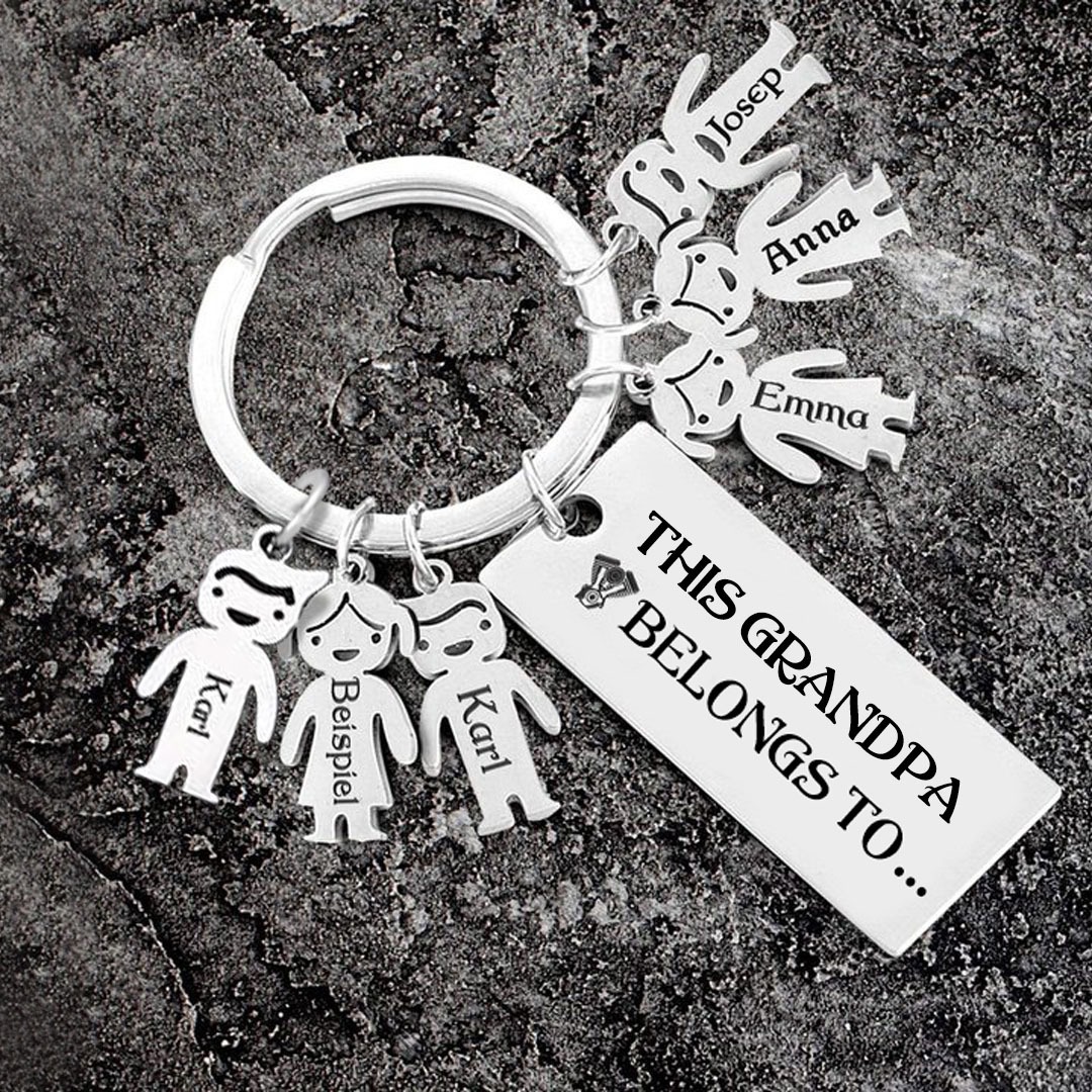 6 Names Personalised 6 Children's Name Keychain This Dad Belongs To Keyring-Jessemade AU