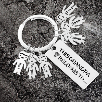 6 Names Personalised 6 Children's Name Keychain This Dad Belongs To Keyring-Jessemade AU