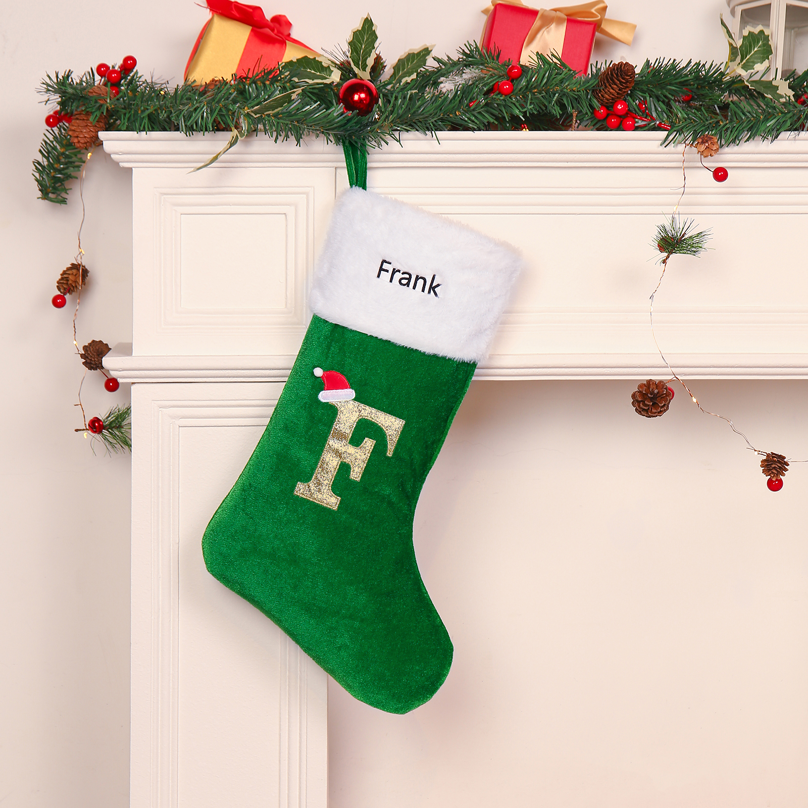 Christmas Letter Stockings Ornaments Custom 1 Name Fireplace Sock Decor Personalised Gifts for Family Friends-Jessemade AU
