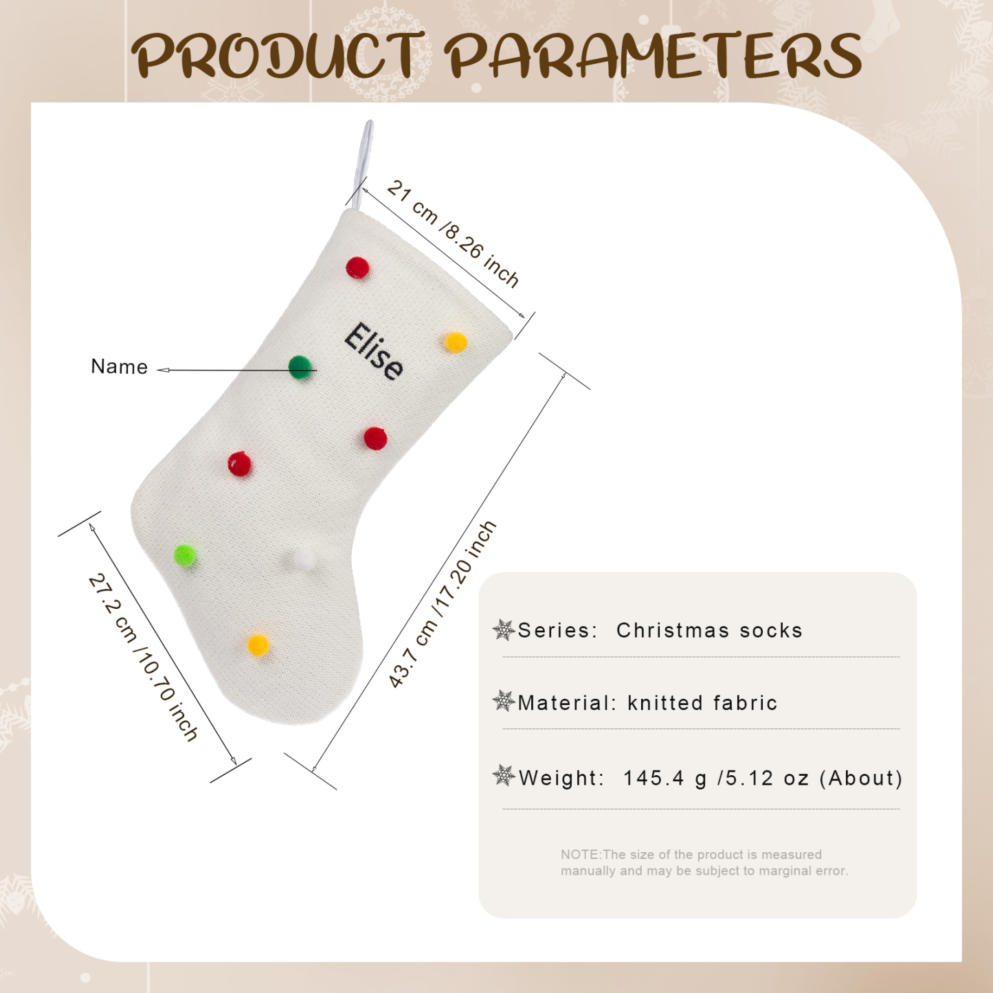 Customised 1 Name Christmas Stocking Ornament Fireplace Decorations Personalised Christmas Gift for Family Friends-Jessemade AU