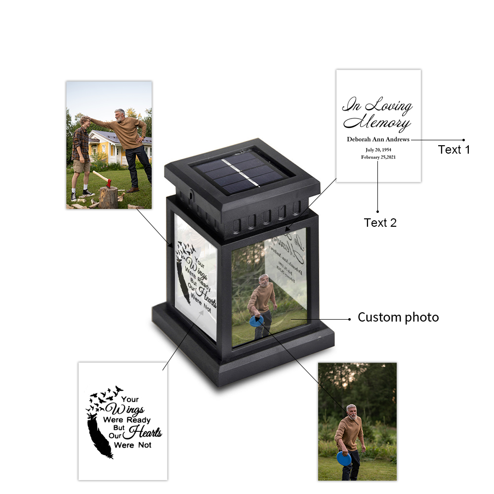 Personalised Photo Lantern Lamp Your Wings Were Ready Memorial Sympathy gift-Jessemade AU