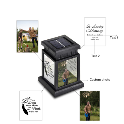 Personalised Photo Lantern Lamp Your Wings Were Ready Memorial Sympathy gift-Jessemade AU