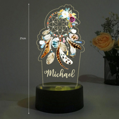 Custom Dream Catcher Night Light 7 Colours Changing Night Light With Name LED Lamp Gifts For Kids-Jessemade AU