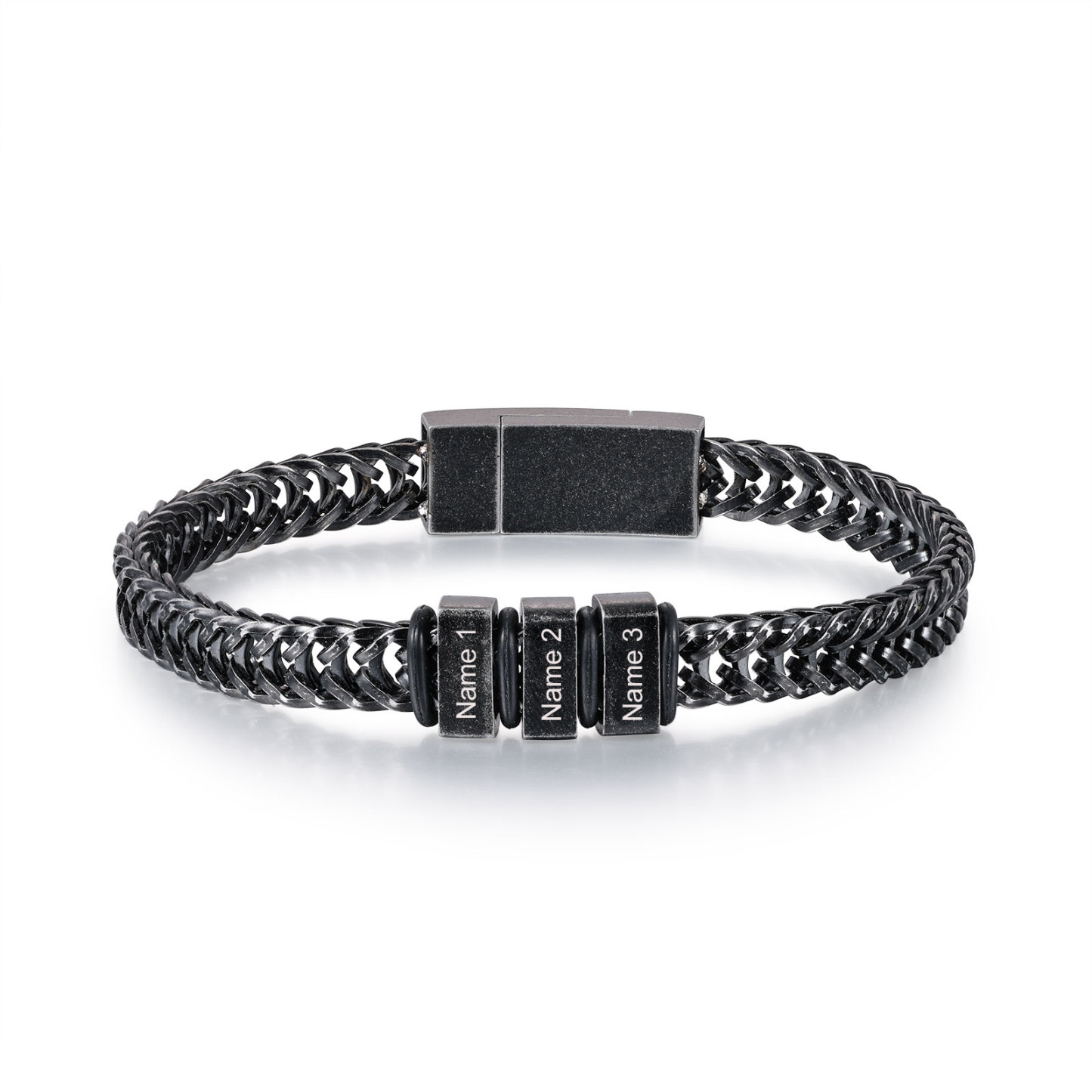 3 Names - Men's Vintage Bracelet Customised Name Stainless Steel Bracelet Personalised Gift for Him-Jessemade AU