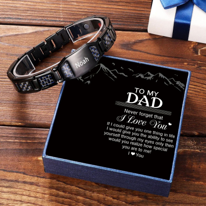 Personalised Carbon Fiber Energy Bracelet Custom Name Men's Bracelet Bangle Gifts For Him-Jessemade AU