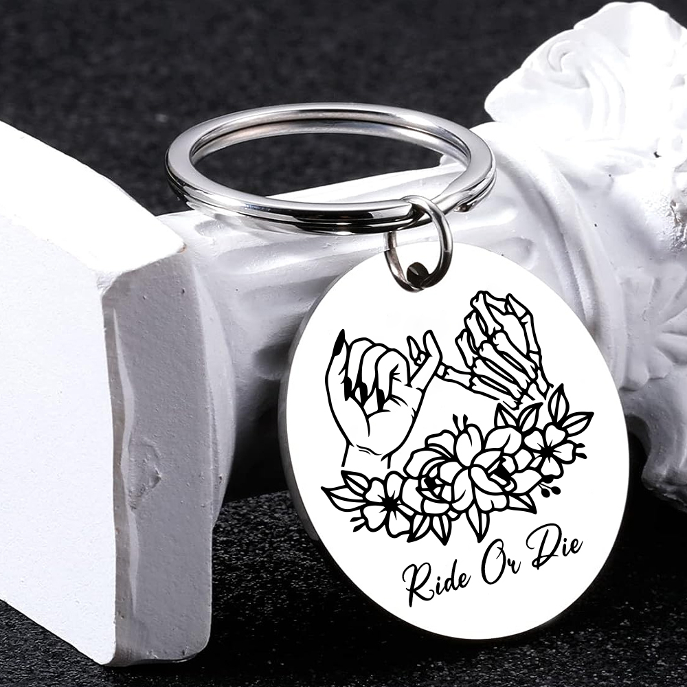 Personalised Round Keychain Custom Text Pinky Swear Keyring Gift For Friend/Sister/Bestie-Jessemade AU