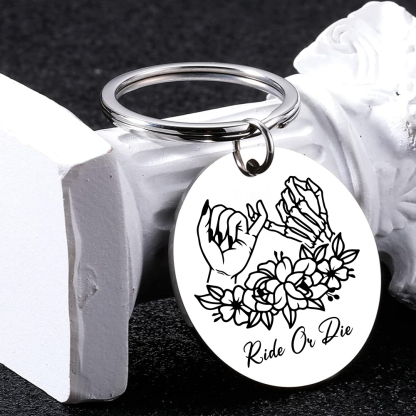 Personalised Round Keychain Custom Text Pinky Swear Keyring Gift For Friend/Sister/Bestie-Jessemade AU