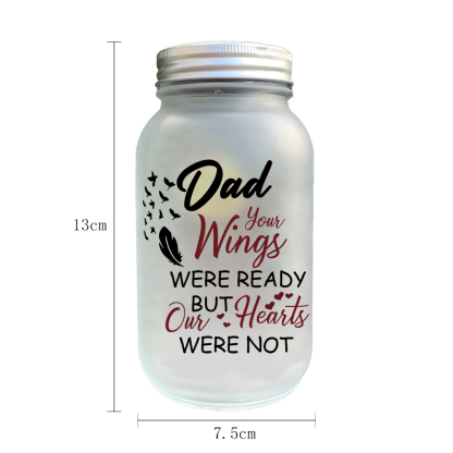 Memorial Jar Night Light "Your Wings Were Ready But Our Hearts Were Not" Memorial Bottle Solar Light-Jessemade AU