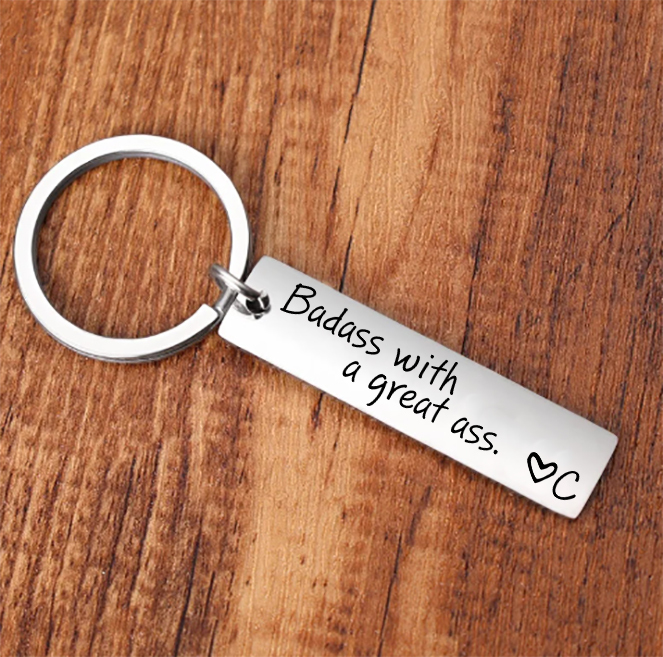 Personalised Letter Keychain Funny Keychain Stainless Steel Valentine's Day Gift for Couples-Jessemade AU