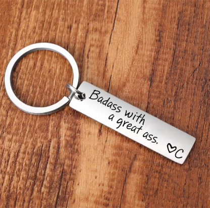 Personalised Letter Keychain Funny Keychain Stainless Steel Valentine's Day Gift for Couples-Jessemade AU