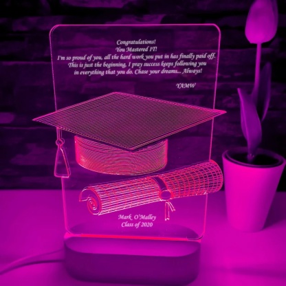 Graduation Gifts Personalised 7 Colours Changing Bachelor Cap Night Light-Jessemade AU