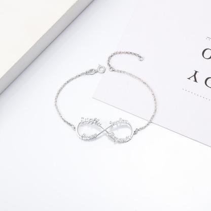 925 Sterling Silver Personalised Infinity Name Bracelets Name Bracelet-Jessemade AU