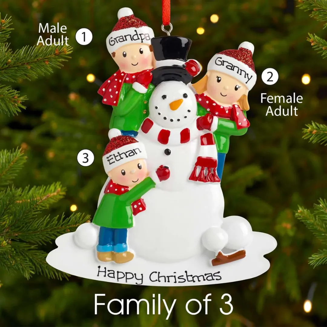 Personalised Family Christmas Ornament Custom 4 Names Hanging Ornament Gifts For Family-Jessemade AU