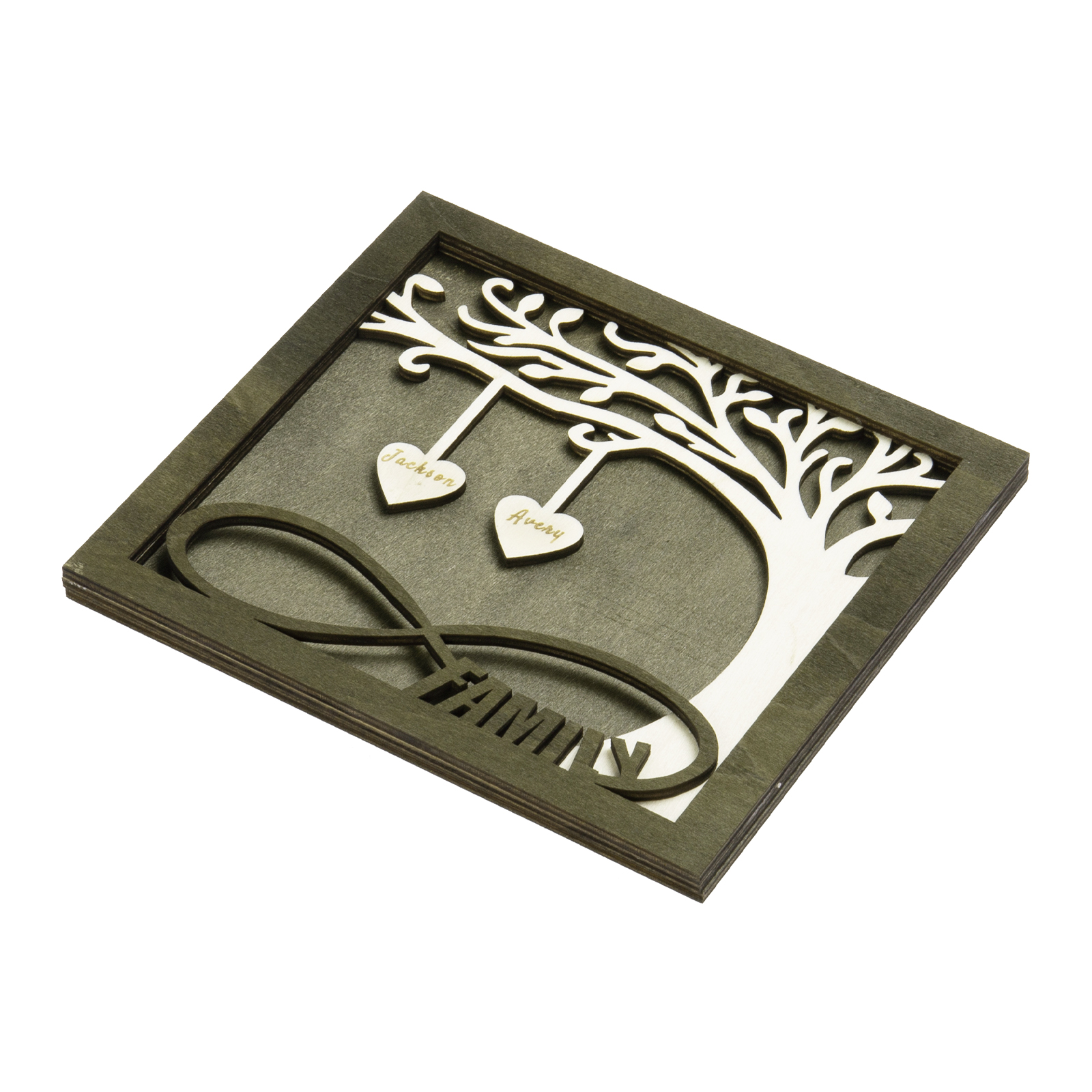 Custom Family Tree Sign with 2 Names Wooden Keepsake Gifts-Jessemade AU