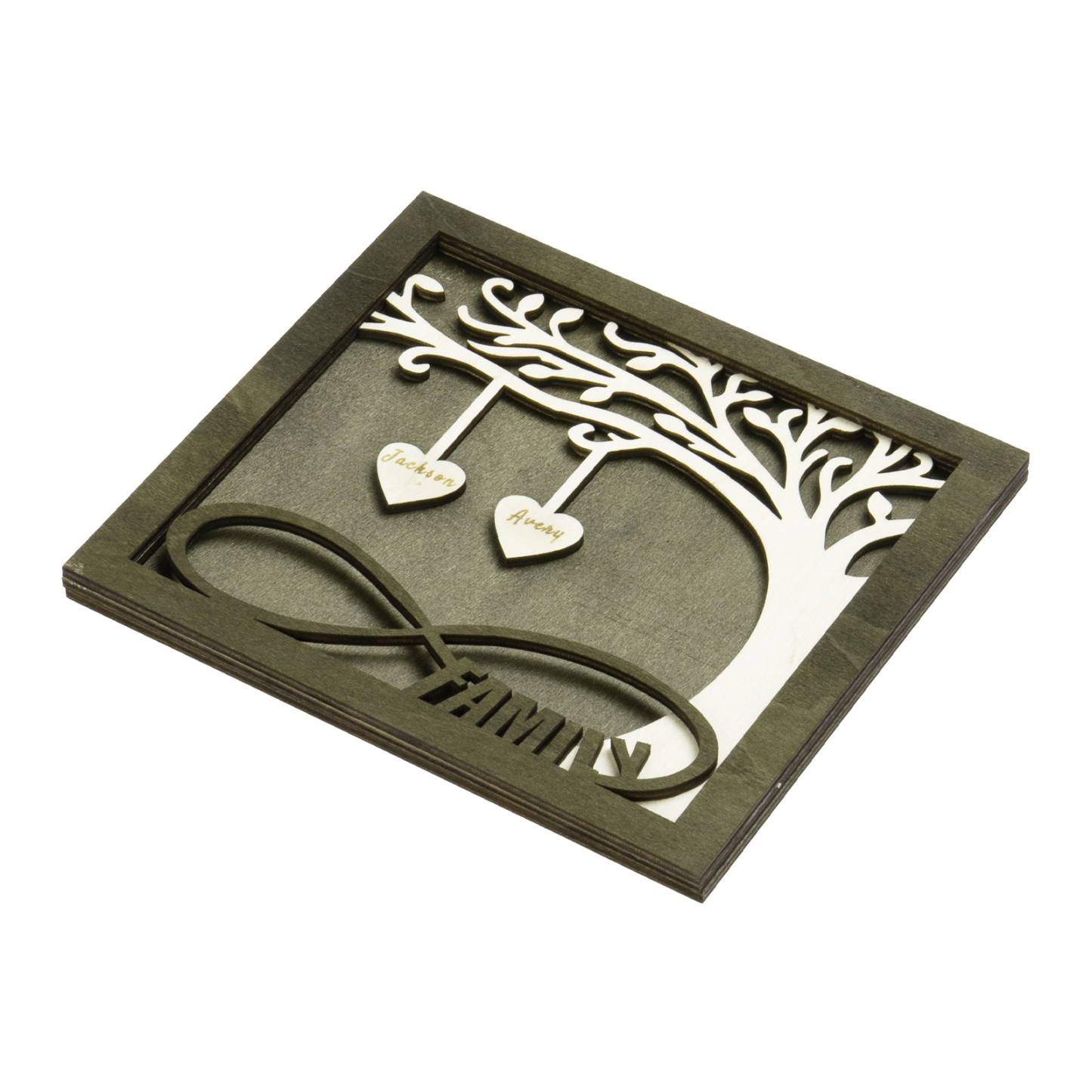 Custom Family Tree Sign with 2 Names Wooden Keepsake Gifts-Jessemade AU