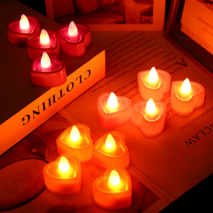1 Piece Red Electronic Candle Heart-Shaped Night Light LED Romantic Decorations-Jessemade AU