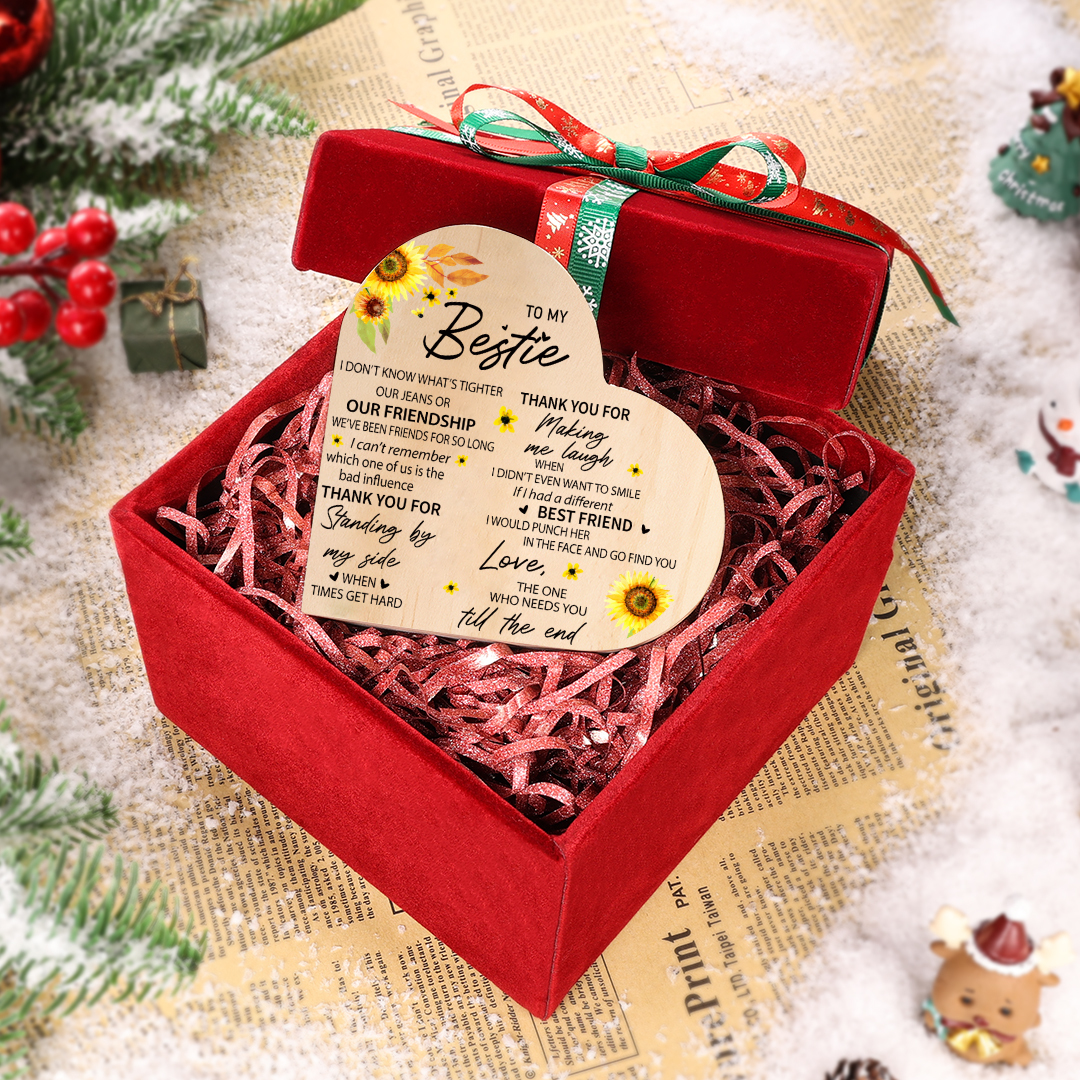 To My Bestie Heart Candle Holder Thank you for making me laugh Wooden Candlestick-Jessemade AU