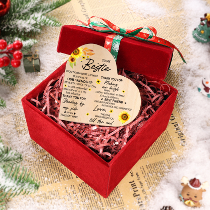 To My Bestie Heart Candle Holder Thank you for making me laugh Wooden Candlestick-Jessemade AU