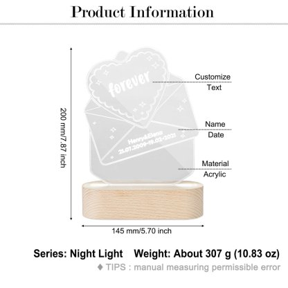 Custom name text time Discoloured Night Light Home Decoration Gifts-Jessemade AU