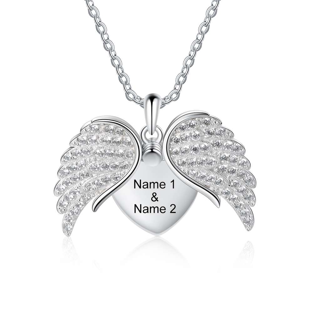 Personalised Angel Wings Women's Necklace-Jessemade AU