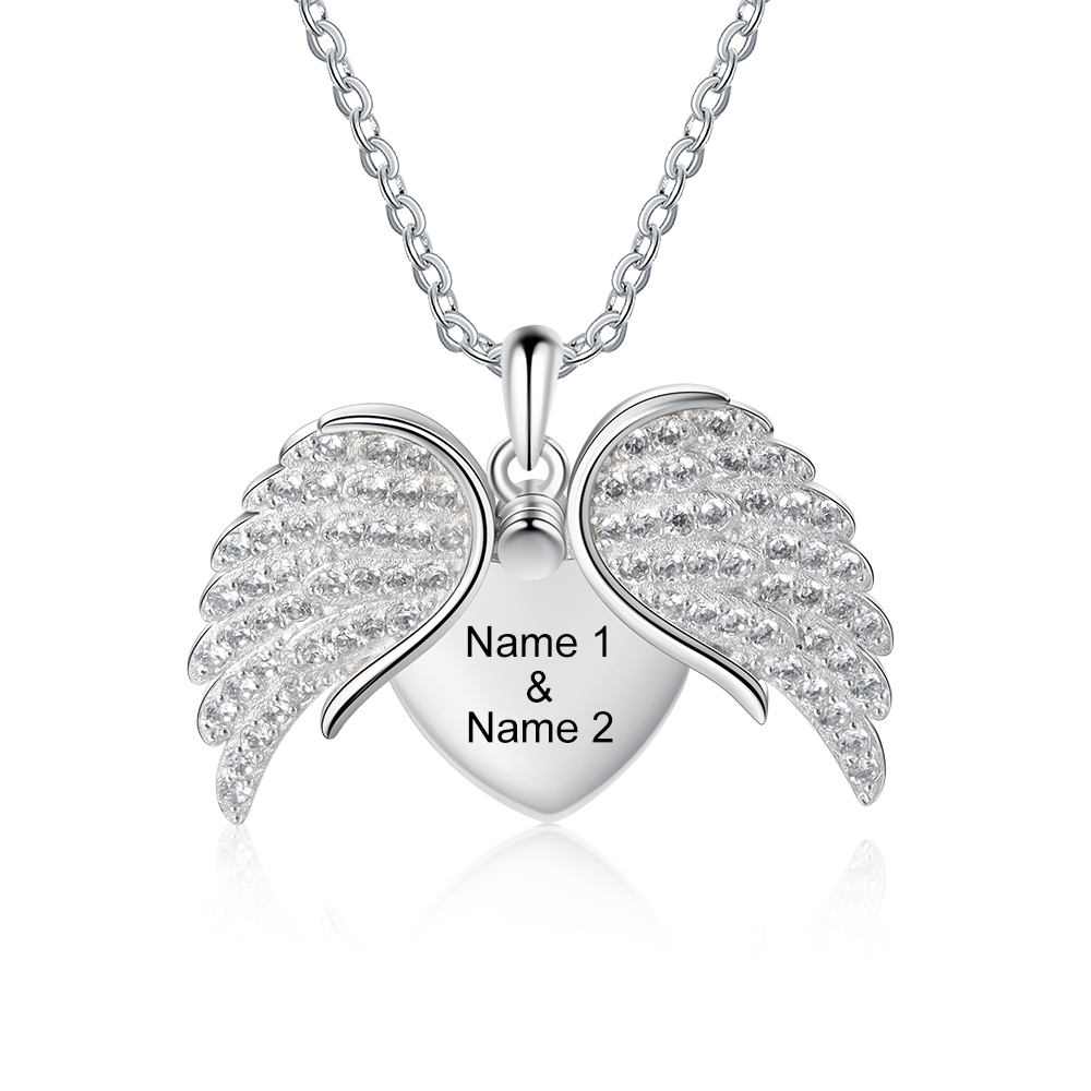 Personalised Angel Wings Women's Necklace-Jessemade AU