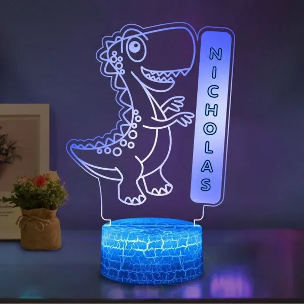 7 discolour Led Name Custom Night Light Letter & Dinosaur LED Lamp for Kids Gift-Jessemade AU