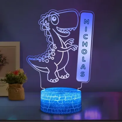 7 discolour Led Name Custom Night Light Letter & Dinosaur LED Lamp for Kids Gift-Jessemade AU