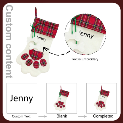 Christmas Dog Paw Stockings Personalised Name Stockings Decoration-Jessemade AU