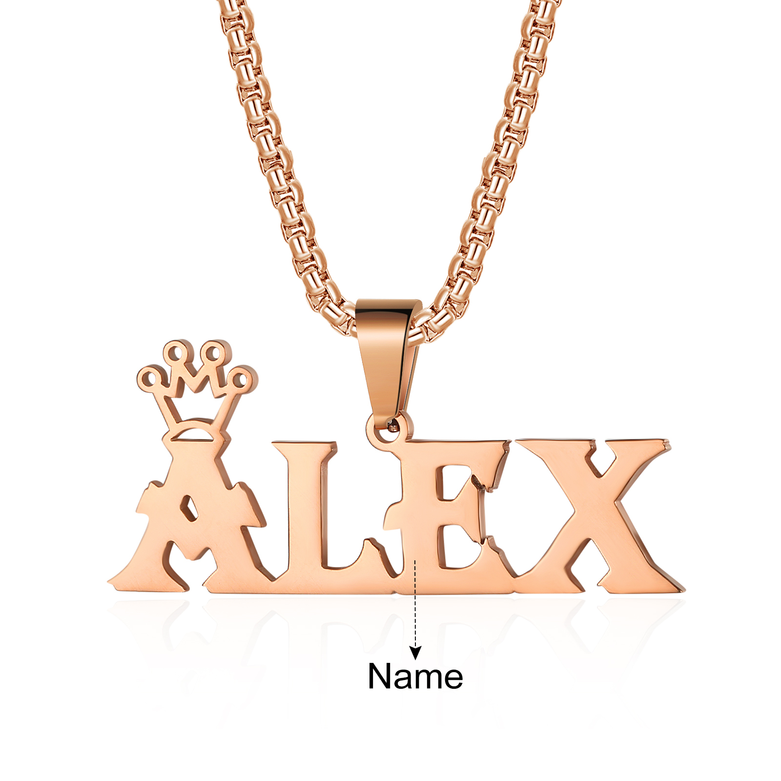Personalised Crown Name Necklace Classic Jewelry Gift For Her-Jessemade AU