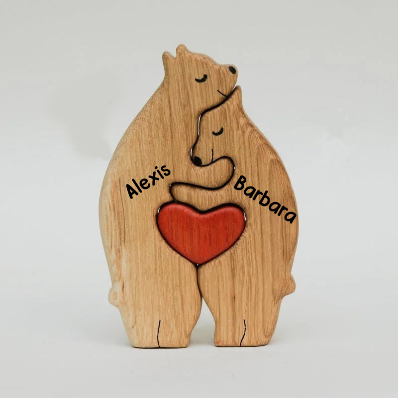Personalised Wooden Bears Family Puzzle Custom 4 Names Gifts for Family-Jessemade AU