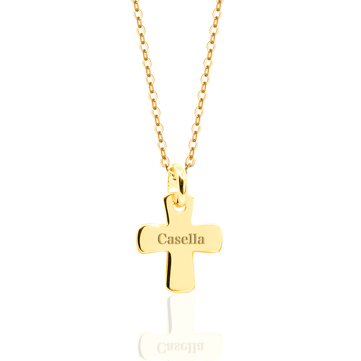 Personalised Cross Pendant Necklace with Name Stainless Steel Necklace Gold Gift for Boys Girls-Jessemade AU