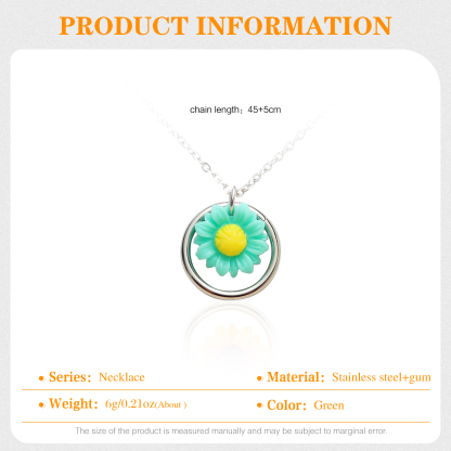 Sunflower Necklace Adjustable Best Friend Gift for Her-Jessemade AU