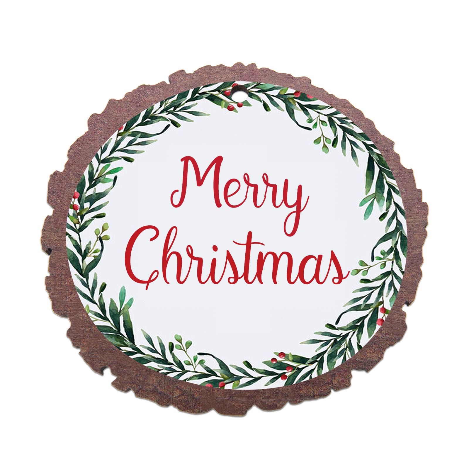 Christmas Round Ornament Custom Photo Wooden Family Ornament-Jessemade AU