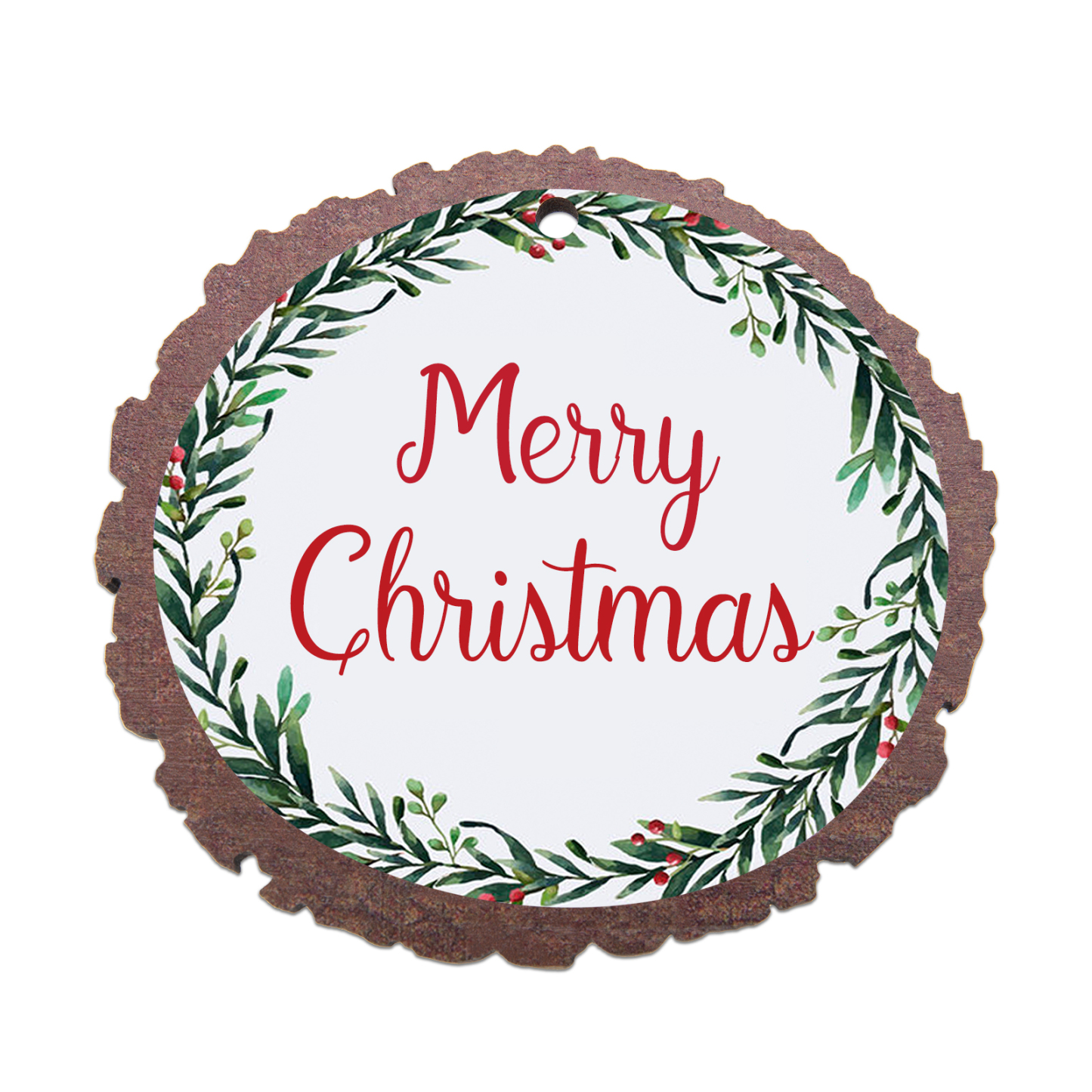 Christmas Round Ornament Custom Photo Wooden Family Ornament-Jessemade AU