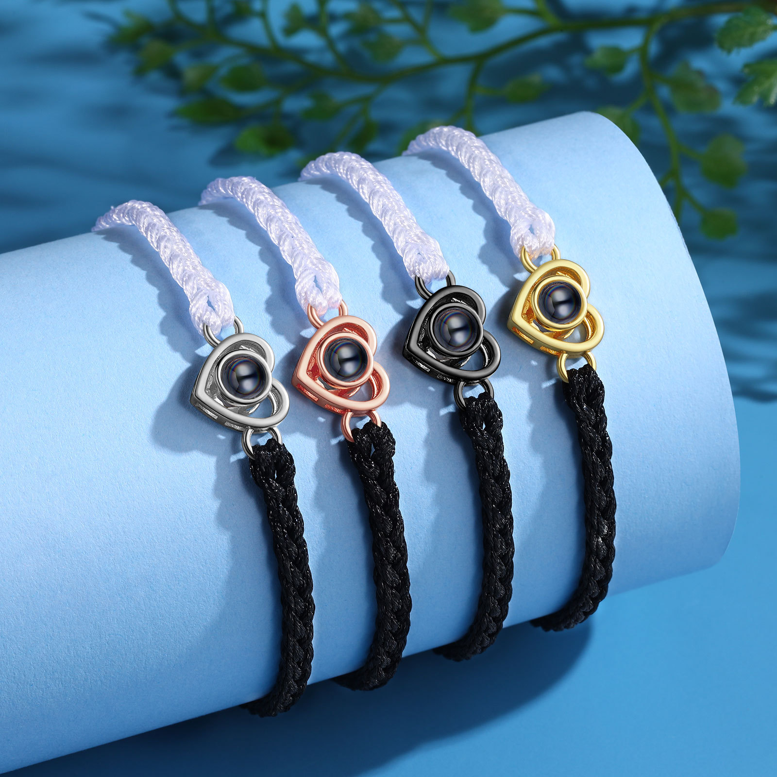 Personalised Heart Projection Bracelet Customised Photo Bracelet Adjustable Bracelet Gift for Couples/Family/Friends-Jessemade AU