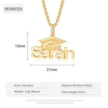 Personalised Graduation Necklace Custom 1 Name Necklace Gift For Women-Jessemade AU