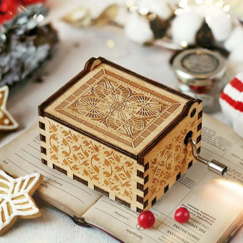 To My Dear Mom-Exquisite Wooden Music Box From Son To Mom-Jessemade AU
