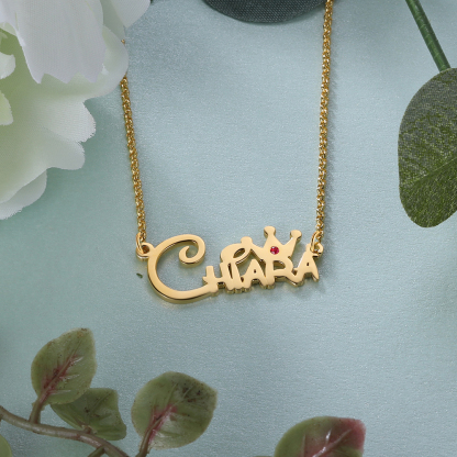 Personalised Crown Name Necklace Classic Jewelry Gift For Her-Jessemade AU