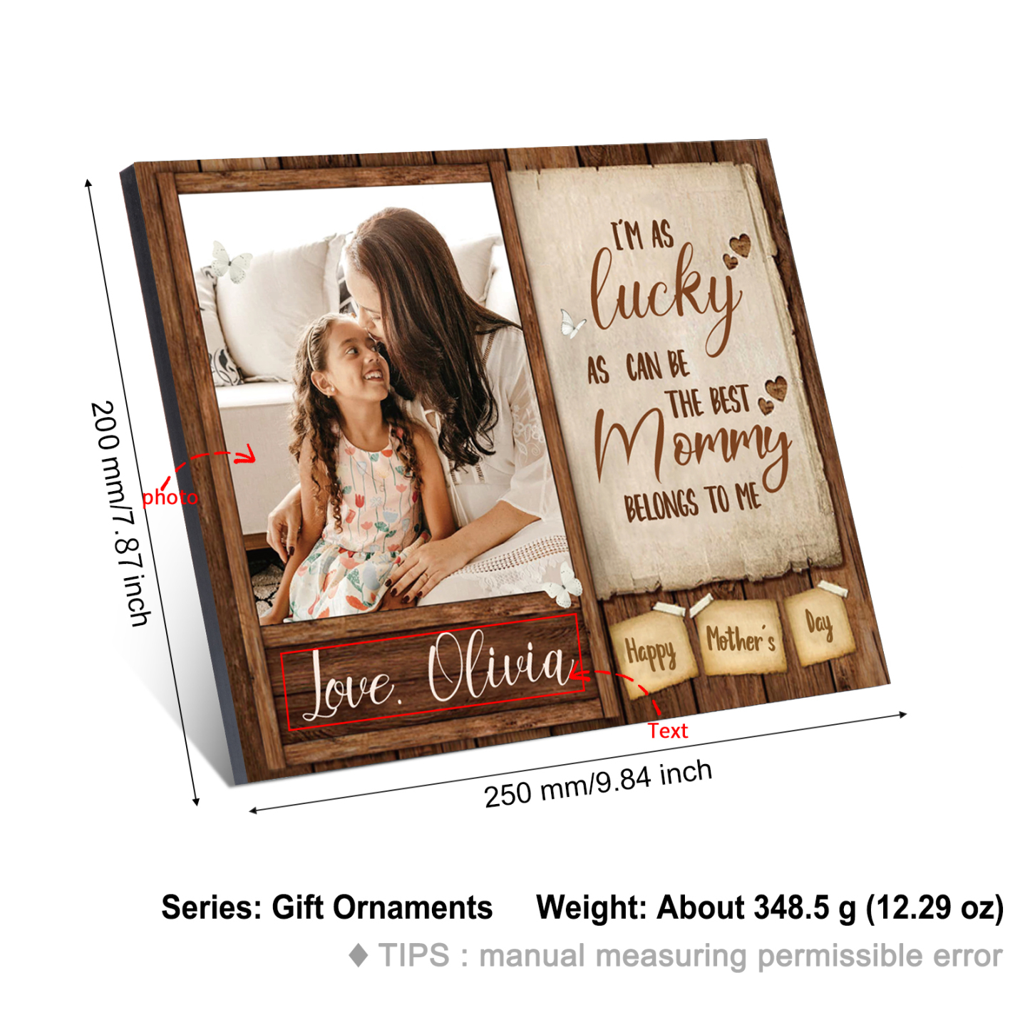 Mother' Day Picture Board Customised Photo Keepsake Wood Signs Photo Frame Gifts For Mother-Jessemade AU