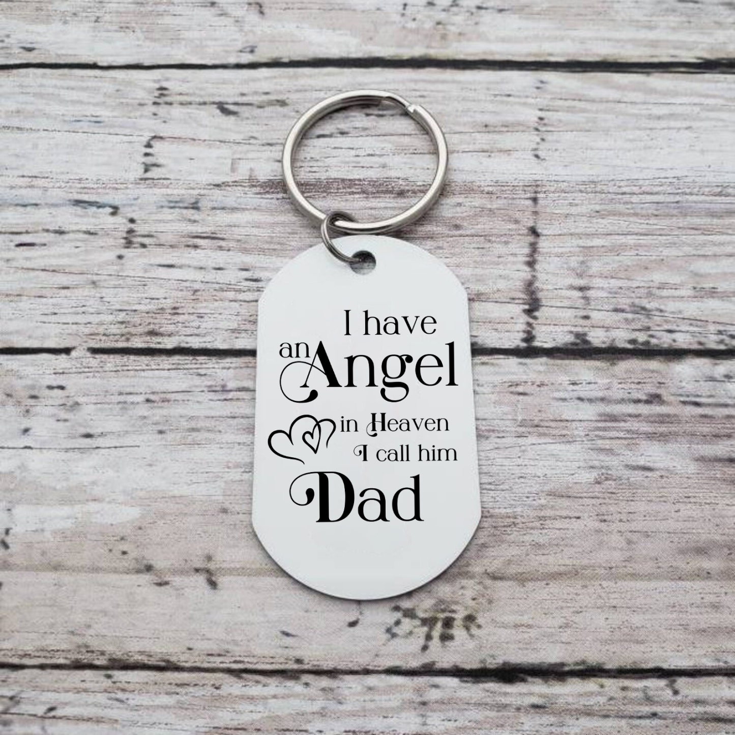 Memorial Dad Keychain Custom 1 Photo Keychain Memorial Gift - I have Angel in Heaven I call him Dad-Jessemade AU