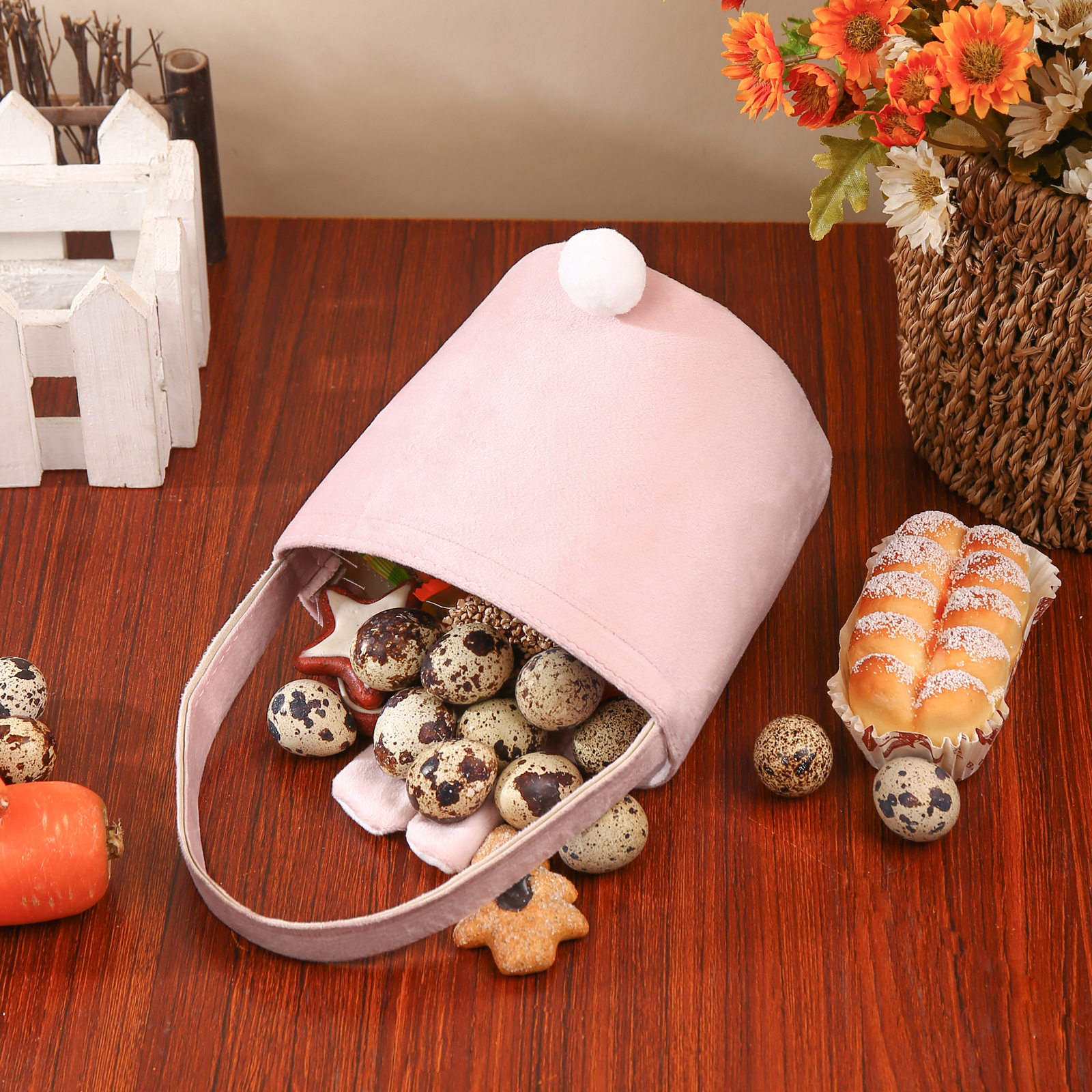 Personalised Bunny Tote Bag Custom Name & Letter Bunny Basket Bucket Bag Easter Gifts-Jessemade AU