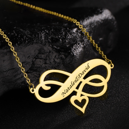 Personalised Heart Necklace Custom Names Necklace Gifts For Her-Jessemade AU