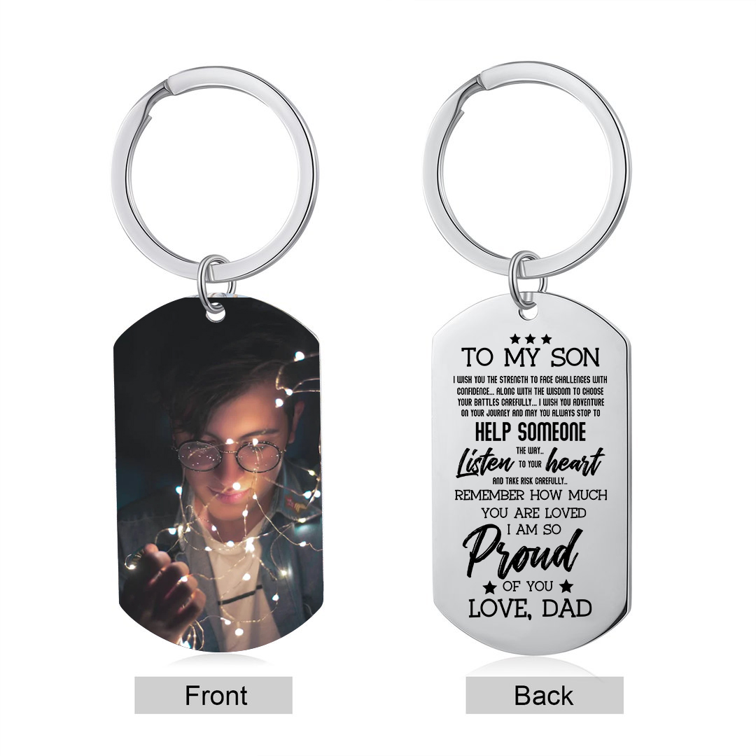 To My Son Keyring Custom Photo Keychain "I Am So Proud Of You" Personalised Gifts For Son-Jessemade AU