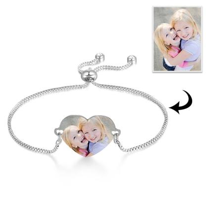 Personalised Heart Photo Bracelet Custom Photo Bracelet Gifts For Her-Jessemade AU
