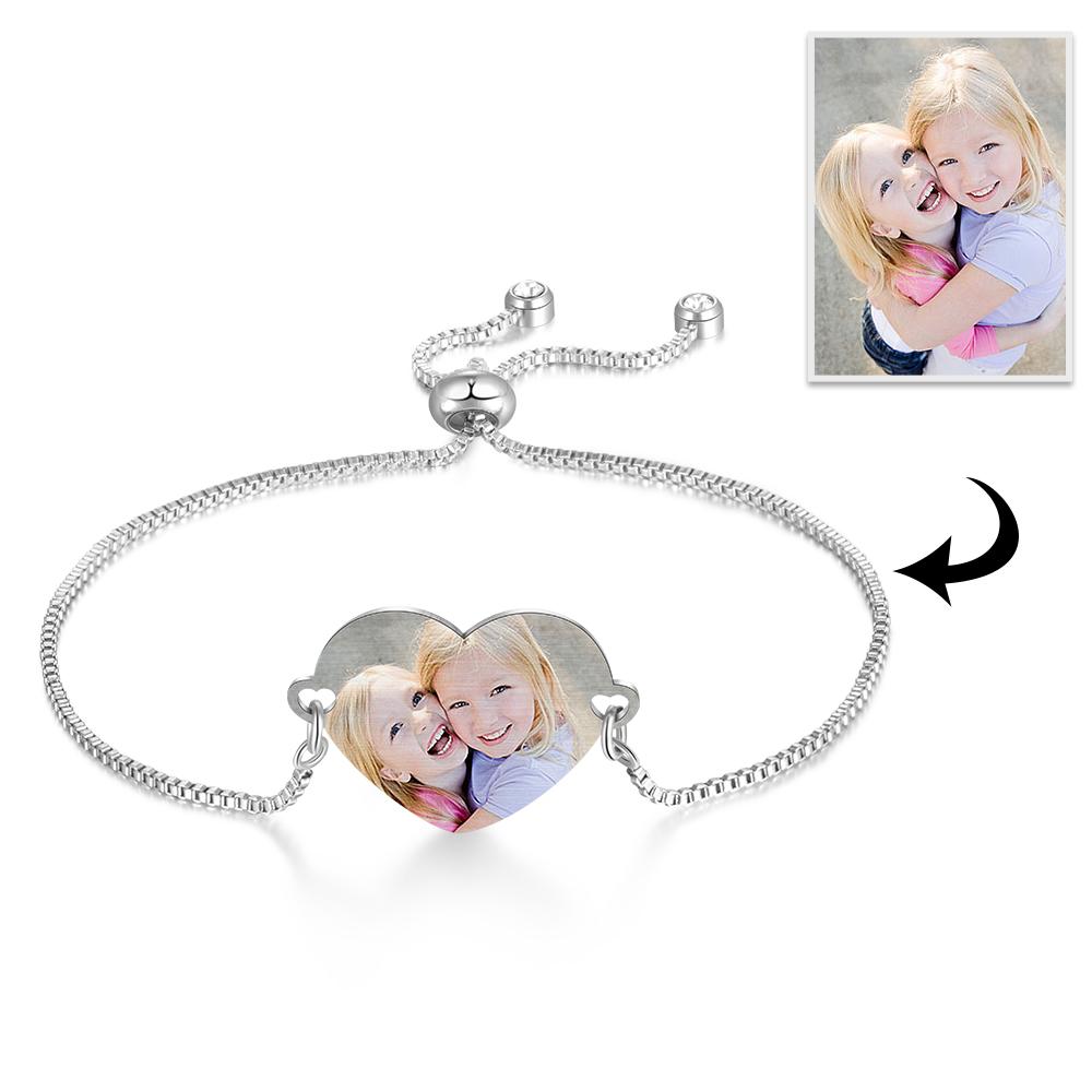 Personalised Heart Photo Bracelet Custom Photo Bracelet Gifts For Her-Jessemade AU